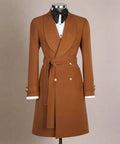 Men's Camel Wool Belted Coat