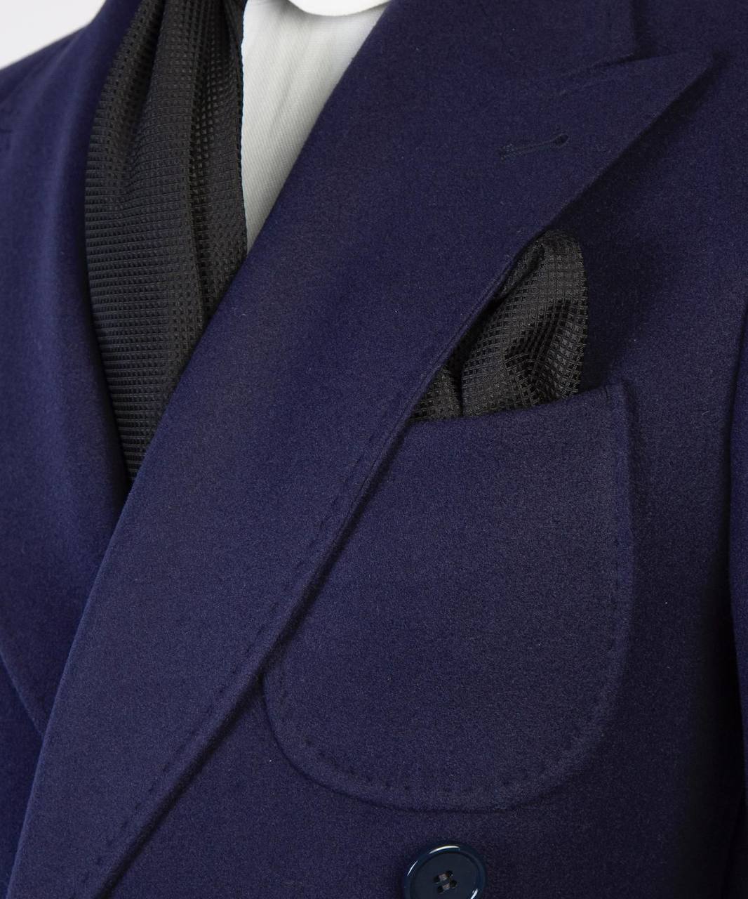 Navy Wool Overcoat for Men-Double-Breasted