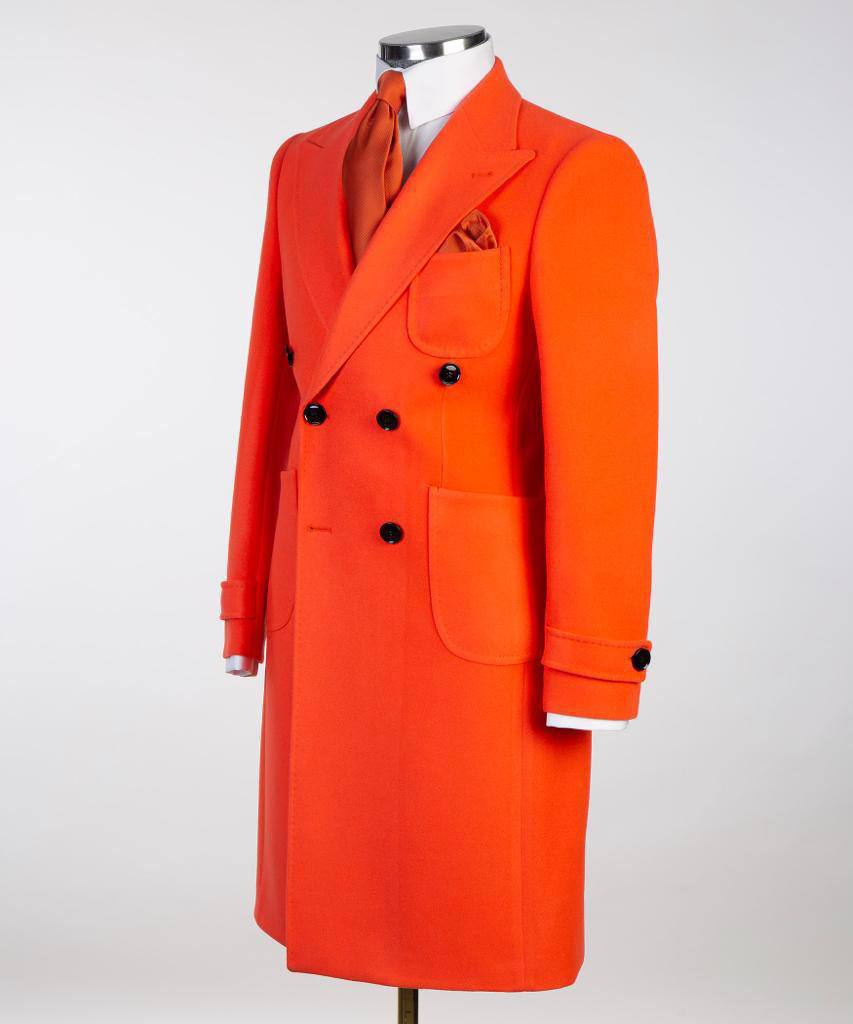 Orange Long Wool Coat