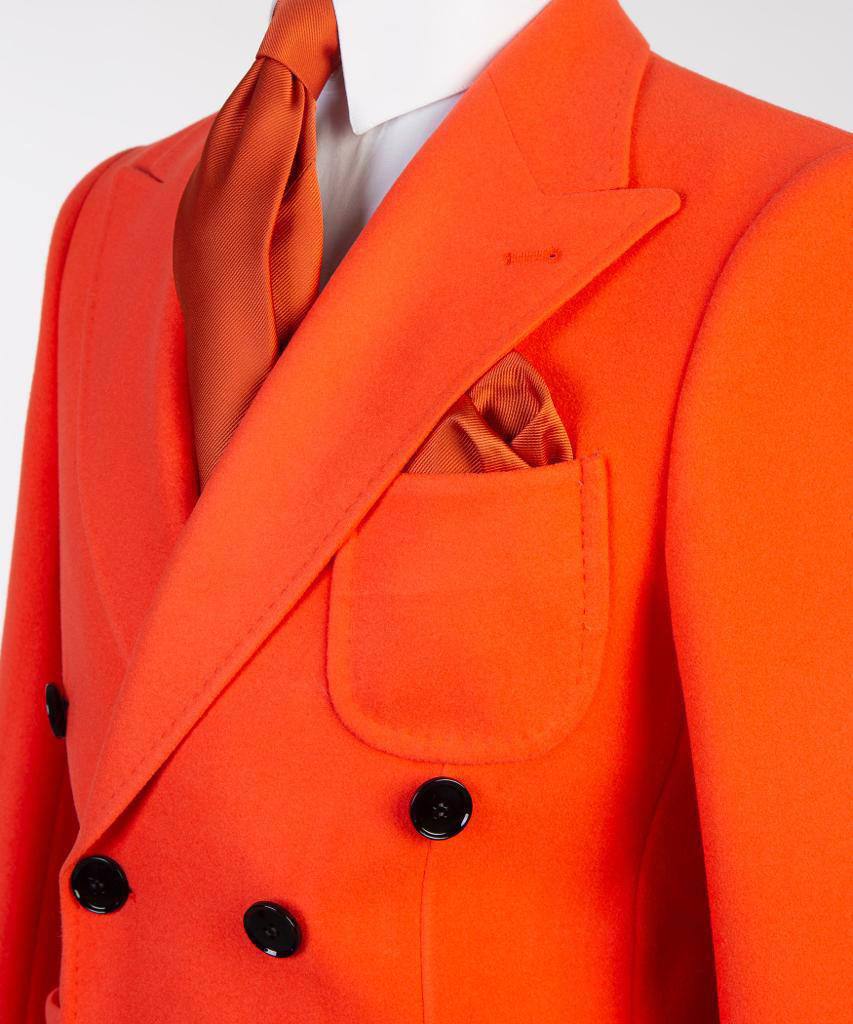 Orange Long Wool Coat