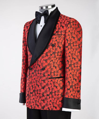 Floral Design Tuxedo Red-Black