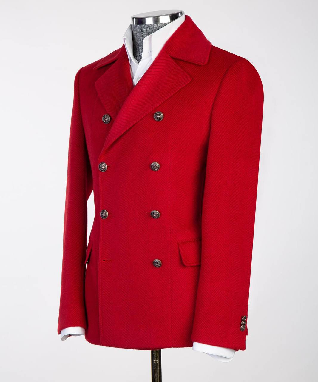 Red Double Breasted Coat for Men