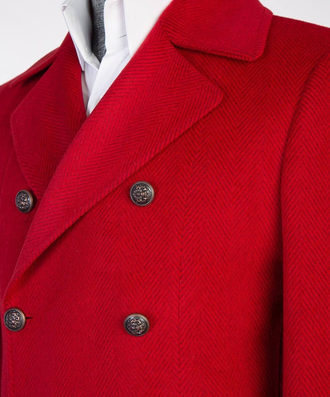 Red Double Breasted Coat for Men