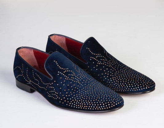Navy Sparkling Dress Shoes