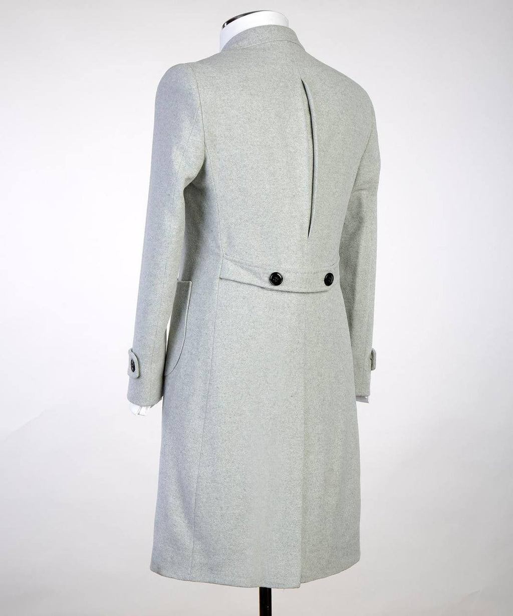Silver-Long-Wool-Overcoat for Men