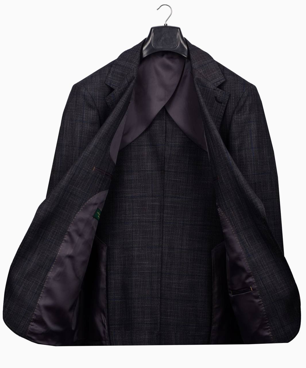 Classic Check Design 3-Piece DarkGrey Suit