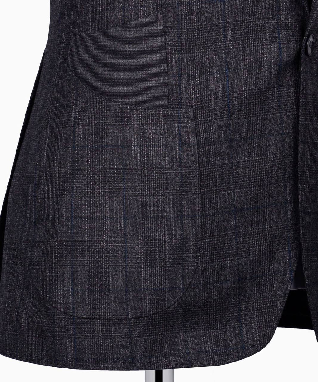 Classic Check Design 3-Piece DarkGrey Suit