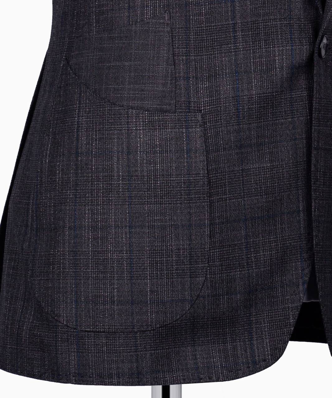 Classic Check Design 3-Piece DarkGrey Suit
