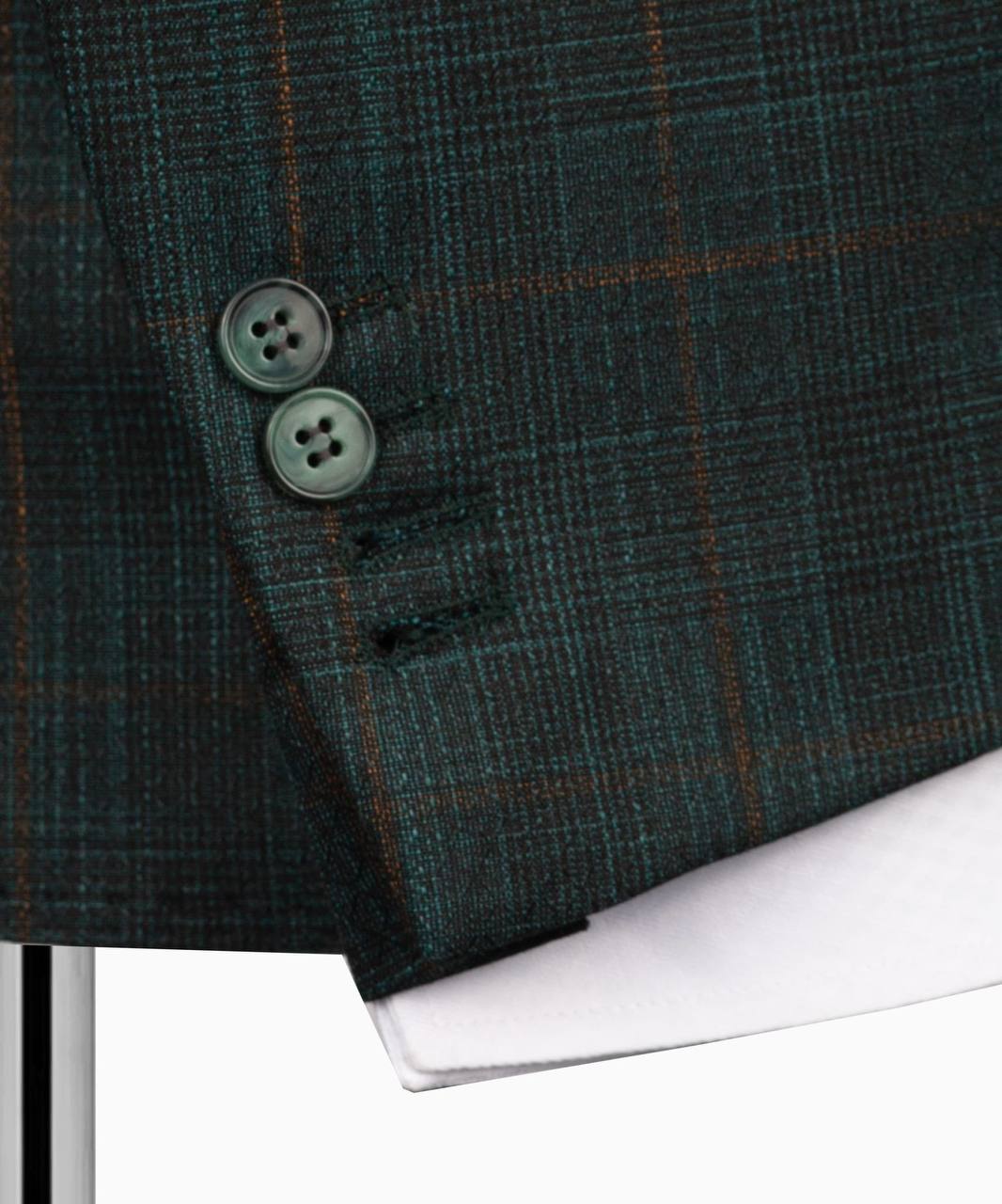 Classic Check Design 3-Piece Green Suit