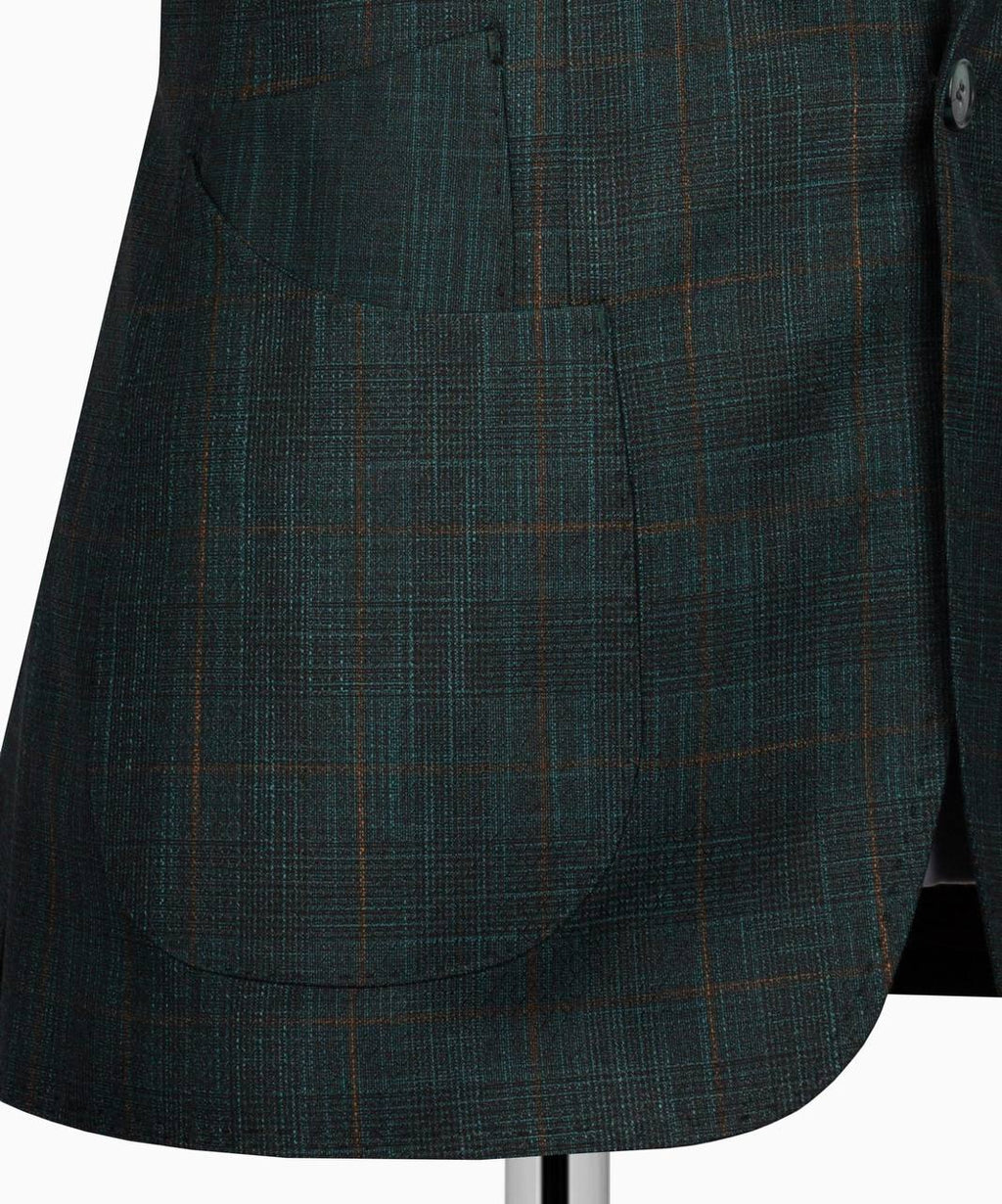 Classic Check Design 3-Piece Green Suit