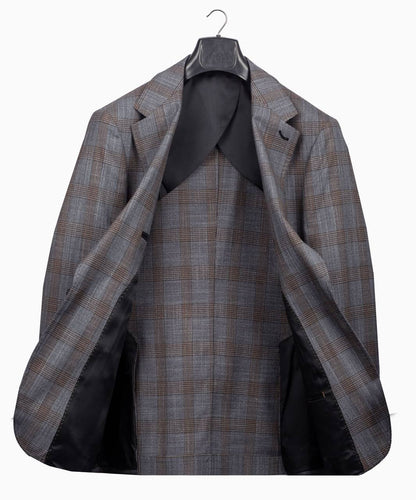 Classic Check Design 3-Piece Grey Suit