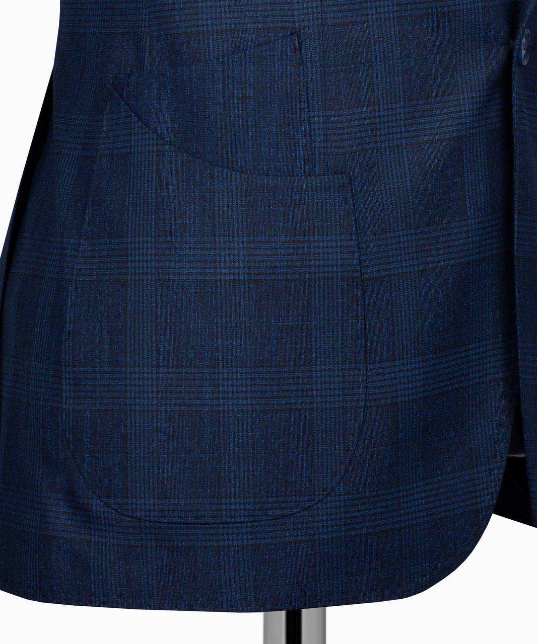 Classic Check Design 3-Piece Navy Suit