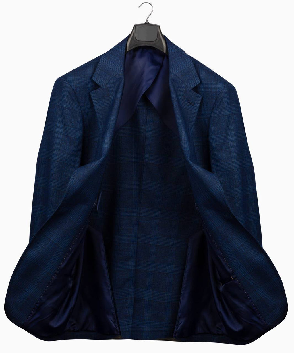 Classic Check Design 3-Piece Navy Suit