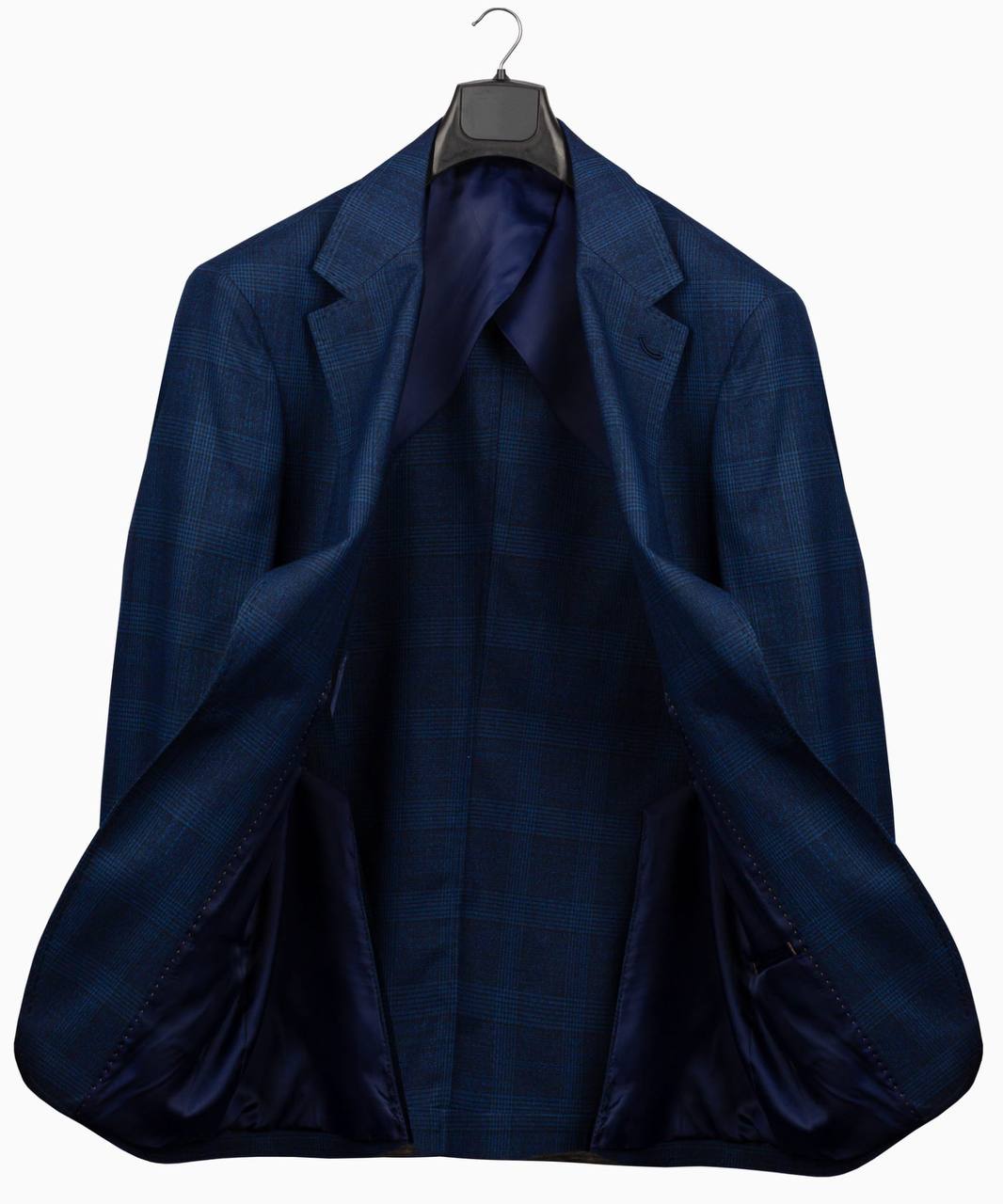 Classic Check Design 3-Piece Navy Suit