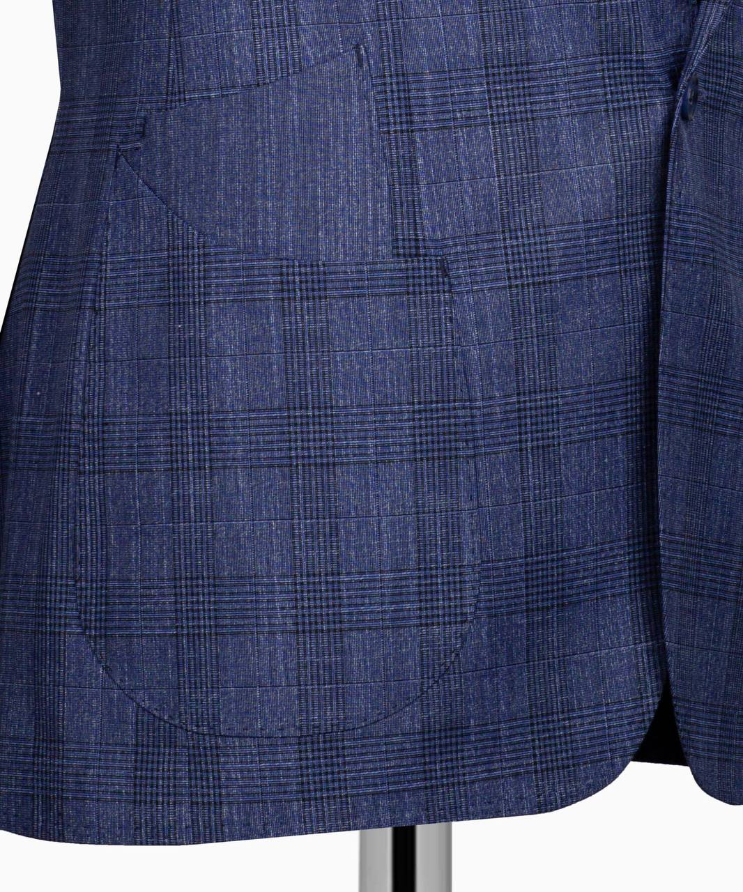 Classic Check Design 3-Piece Blue Suit