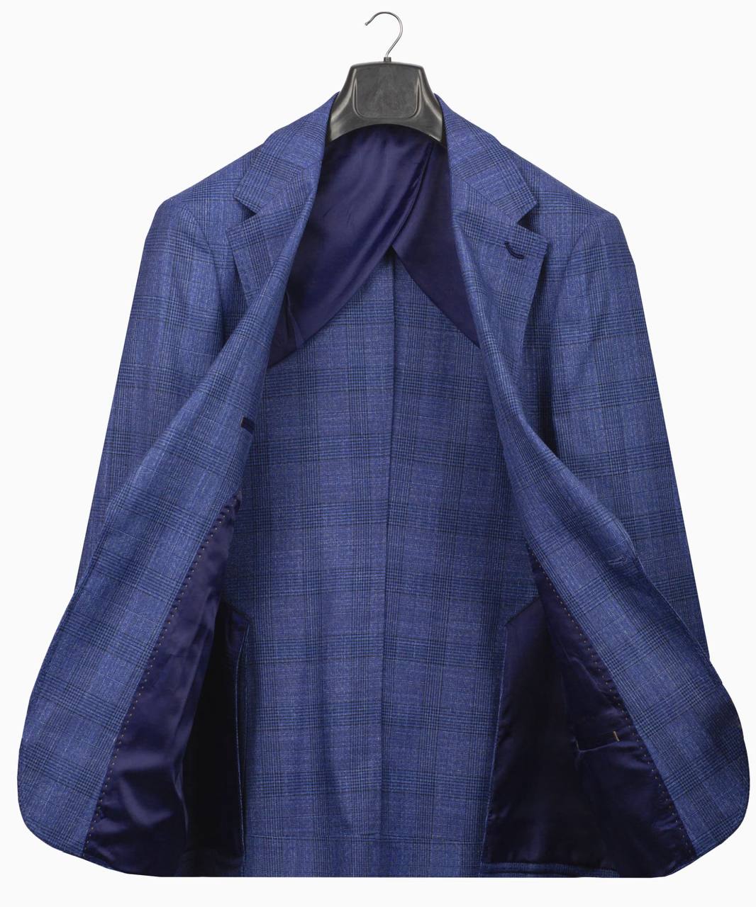 Classic Check Design 3-Piece Blue Suit