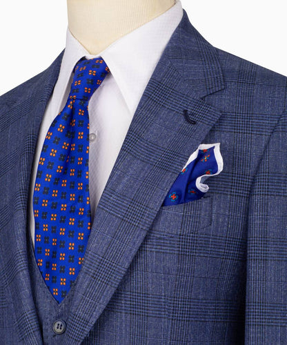 Classic Check Design 3-Piece Blue Suit
