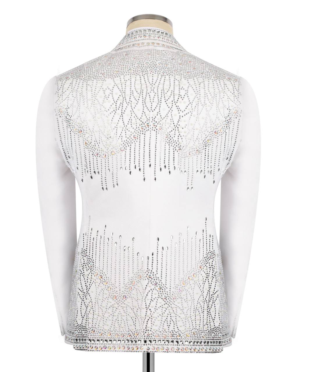 White Tuxedo,3 Piece, Silver Beaded Blazer