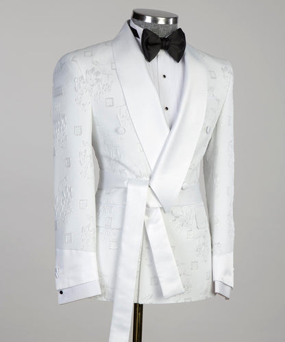 White Tuxedo,Belted