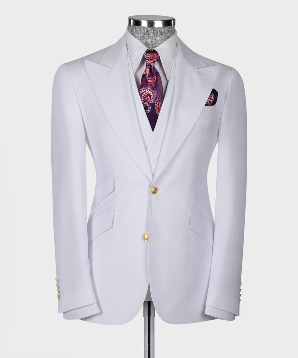 Men's Suit Set, %100 Wool, White