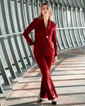 Women's 2 Piece Suit Set- Red