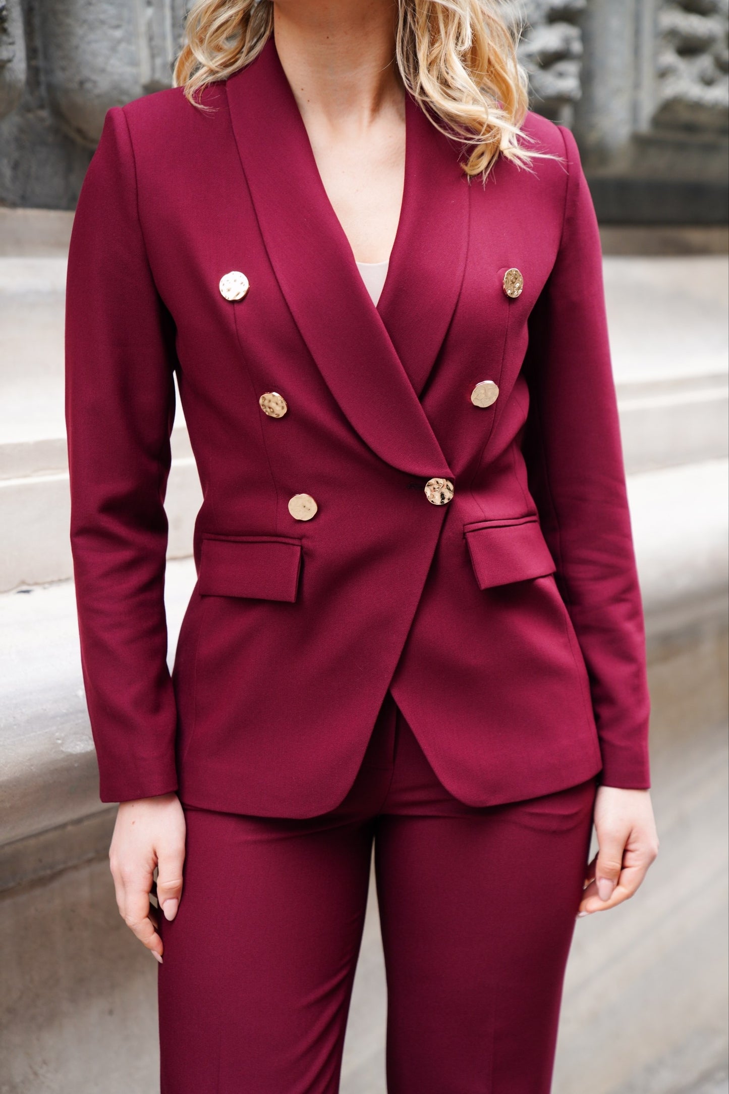 Women's 2 Piece Suit Set-Red