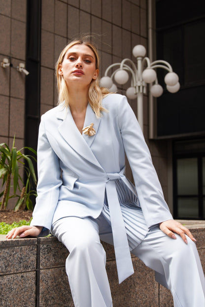 Women's 2 Piece Suit Set-Sky Blue