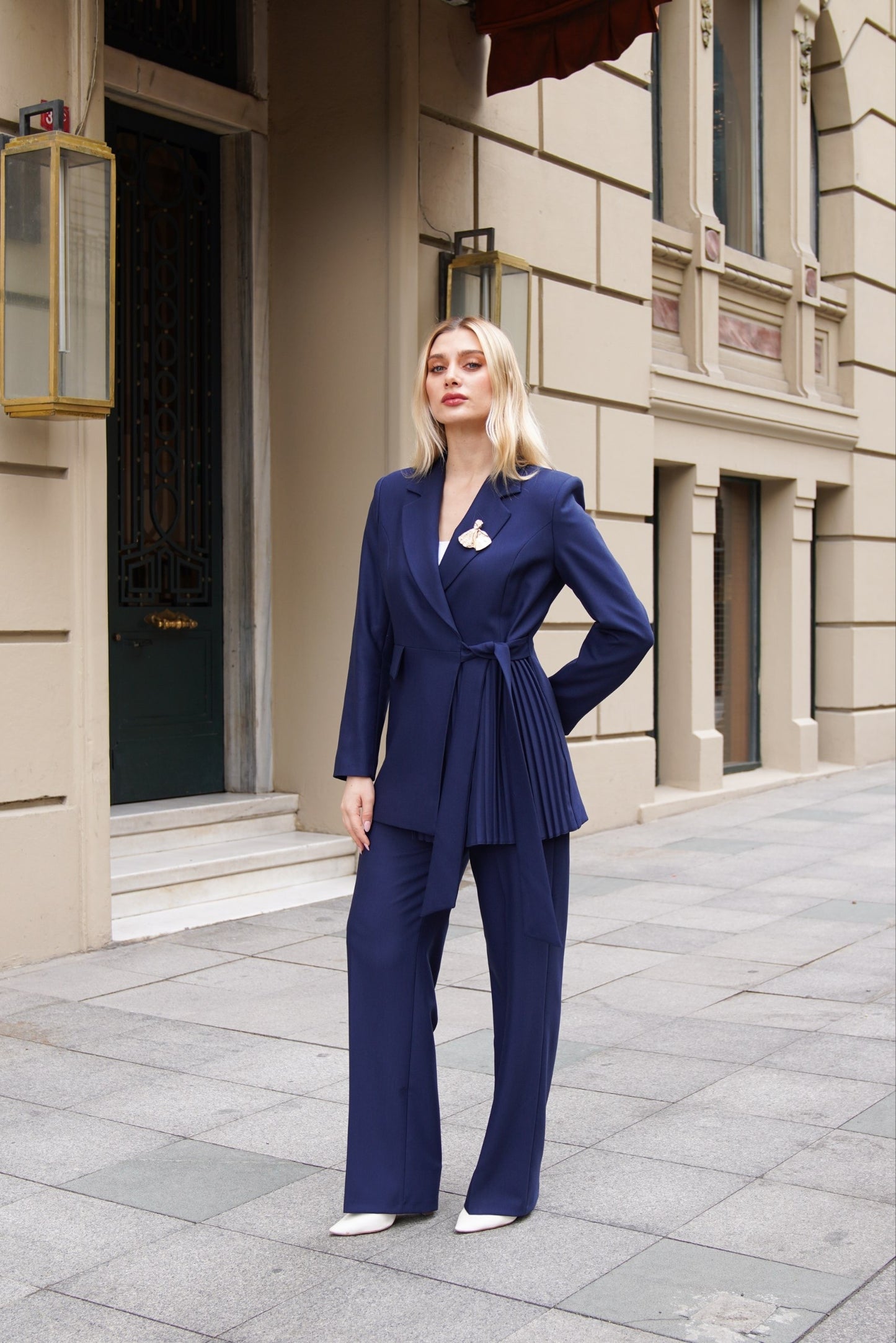Women's 2 Piece Suit Set- Blue