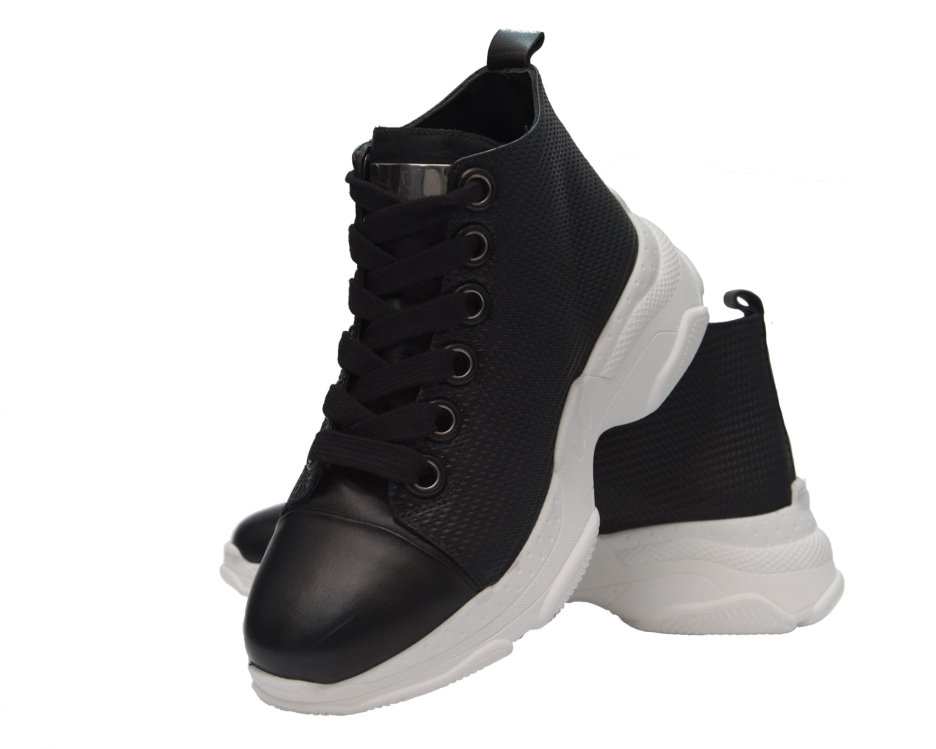Lässige, handgefertigte, bequeme Herrenstiefel aus echtem Leder mit leichter Sohle 11158 Schwarz