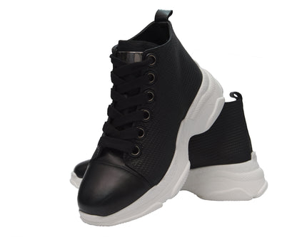 Casual, Handmade, Comfortable, Genuine Leather Light Sole Mens Boots 11158 Black