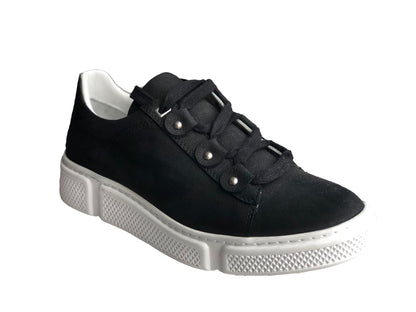 Casual, Handmade, Genuine Leather Nubuck Mens Shoes 12077S Black