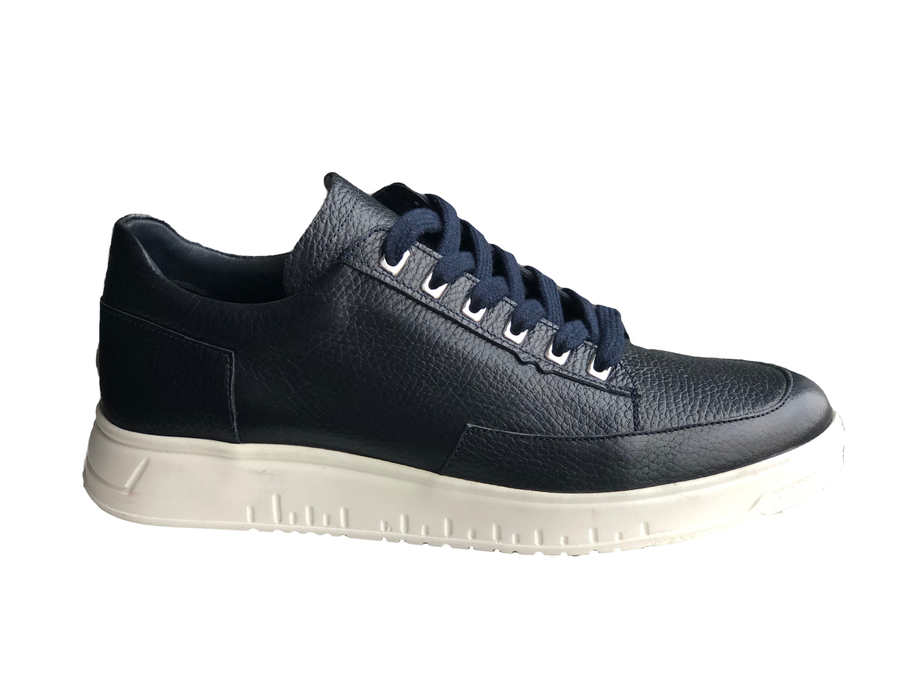 Freizeitschuhe aus echtem Leder für Herren, handgemacht, 12264 Dunkelblau