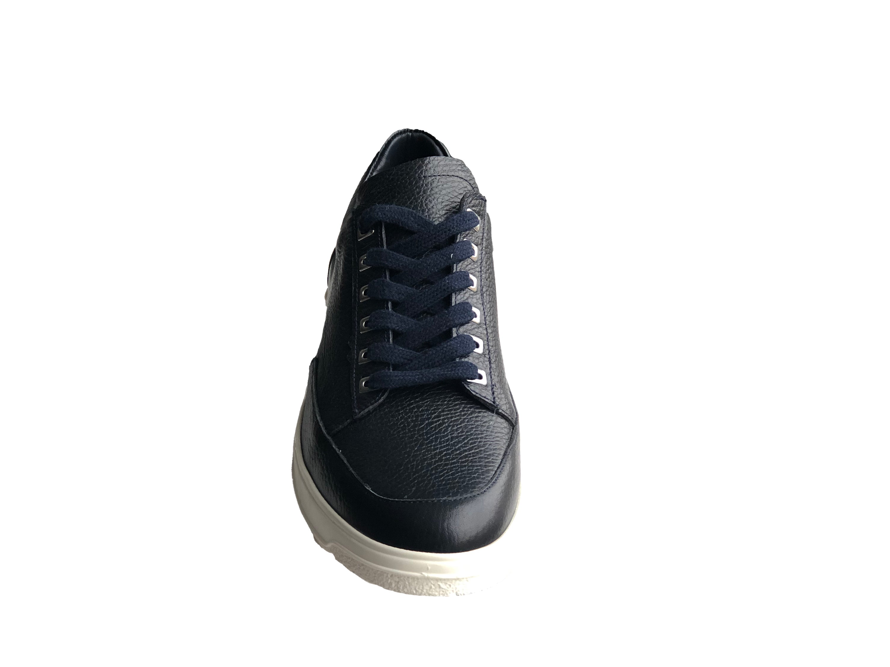 Freizeitschuhe aus echtem Leder für Herren, handgemacht, 12264 Dunkelblau
