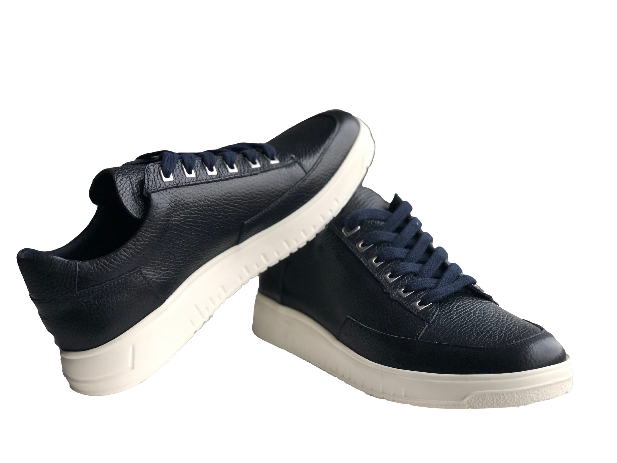 Freizeitschuhe aus echtem Leder für Herren, handgemacht, 12264 Dunkelblau