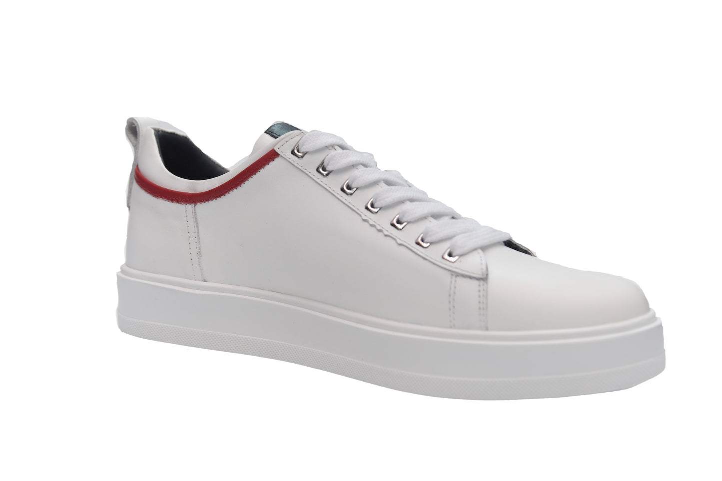 Casual, Handmade ,Genuine Leather Mens Shoes 12336 white/blue