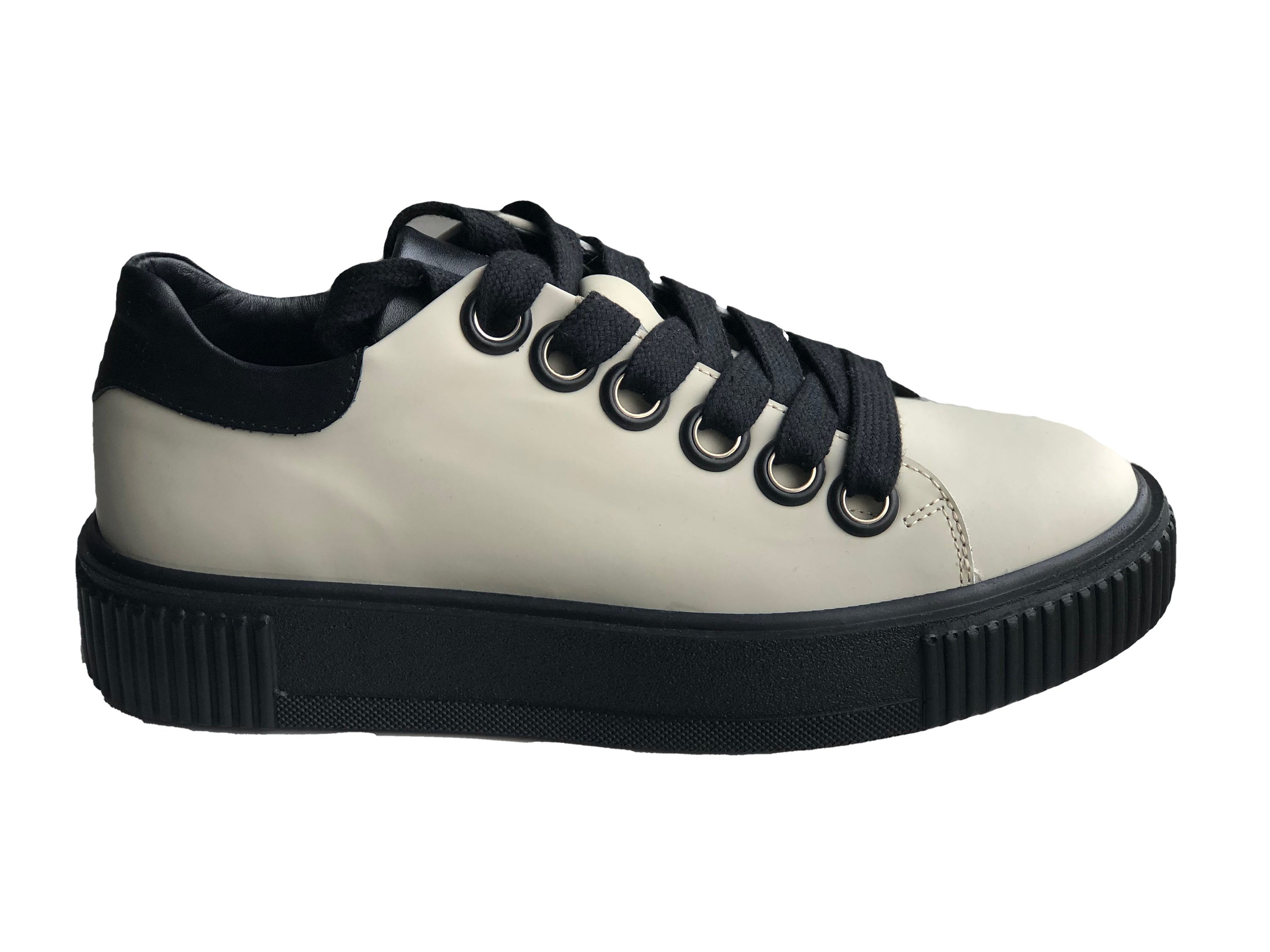 Legere handgemachte Herrenschuhe aus echtem Leder 13796 Beige/Schwarz