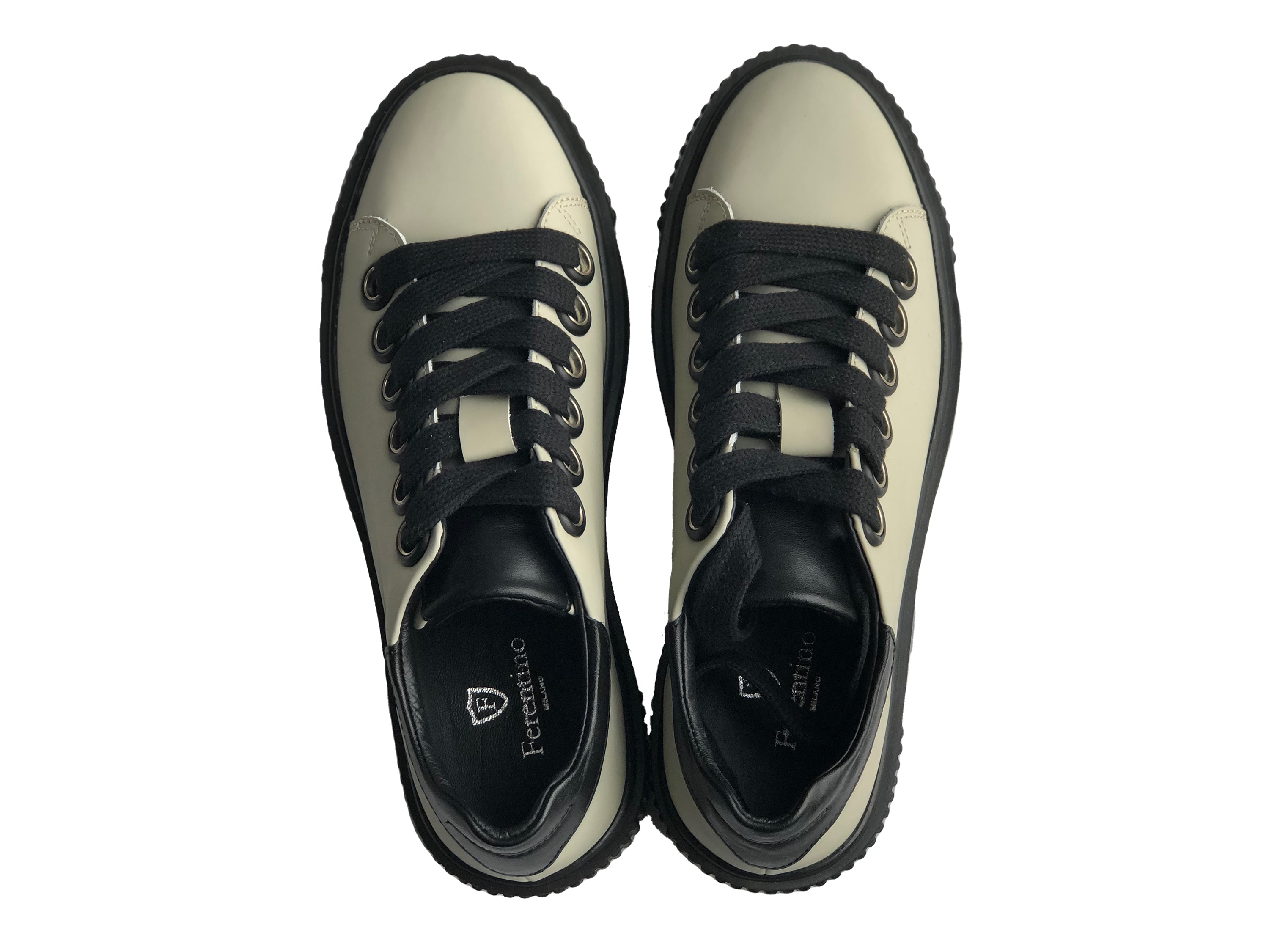 Legere handgemachte Herrenschuhe aus echtem Leder 13796 Beige/Schwarz