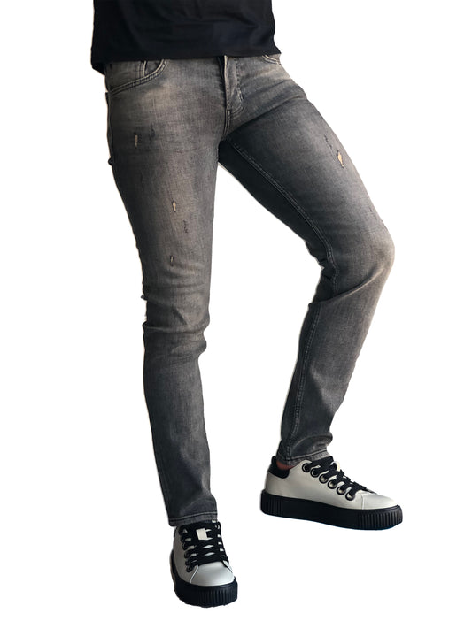 Jean Slim Fit Homme Coton Confortable NoirMarron 7171