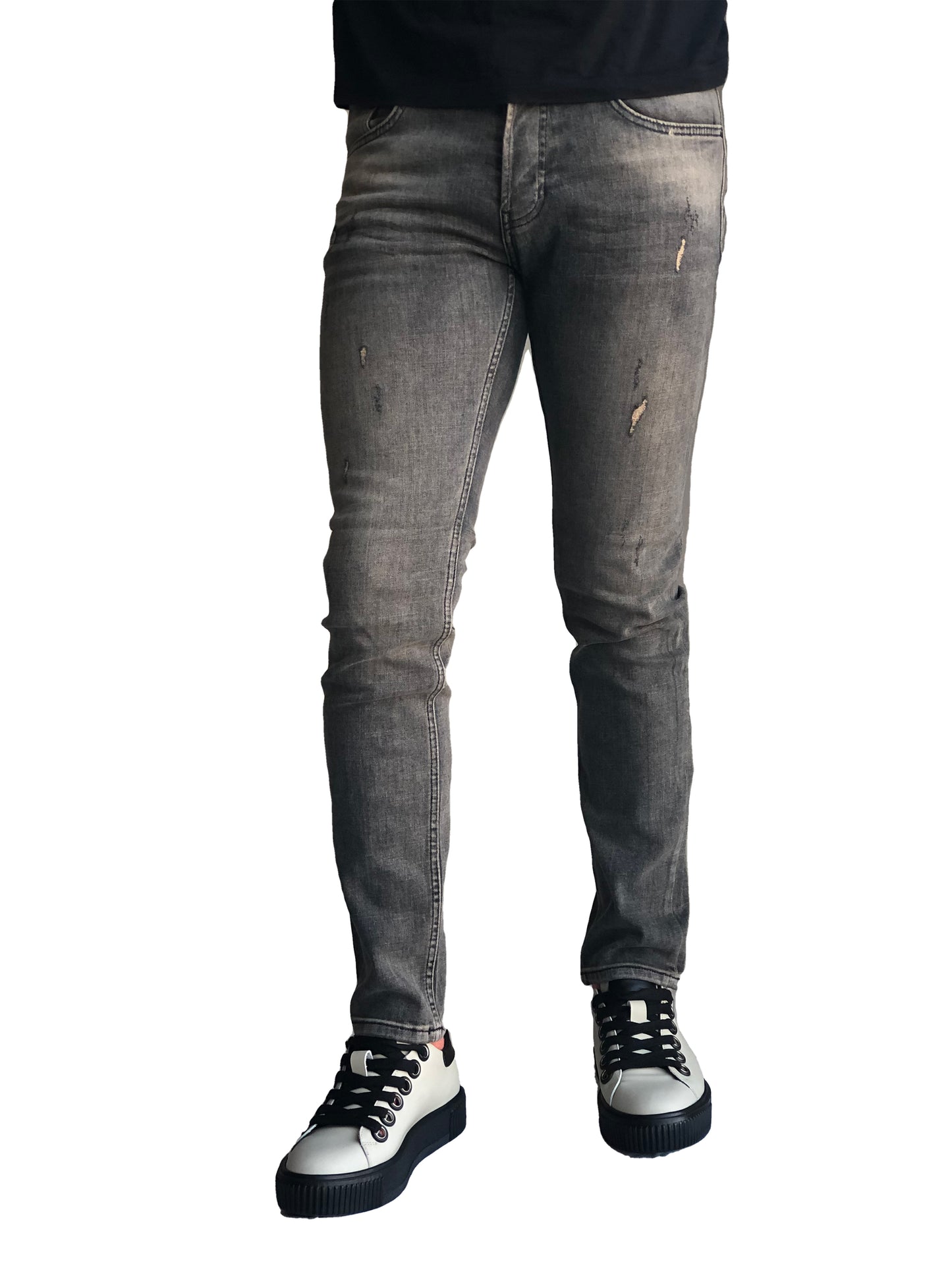 Jean Slim Fit Homme Coton Confortable NoirMarron 7171
