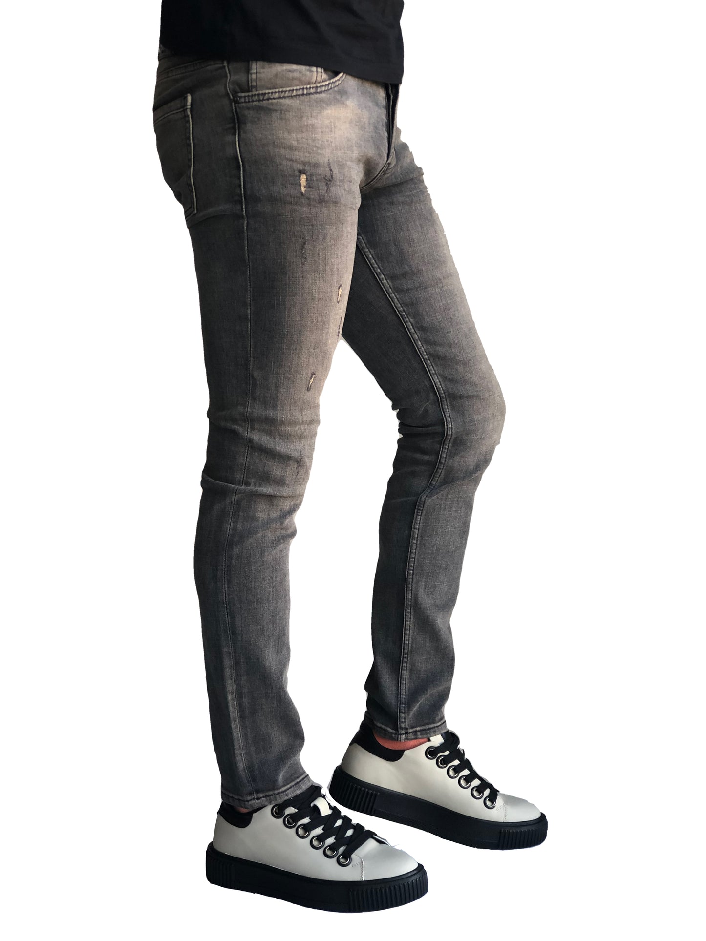 Jean Slim Fit Homme Coton Confortable NoirMarron 7171