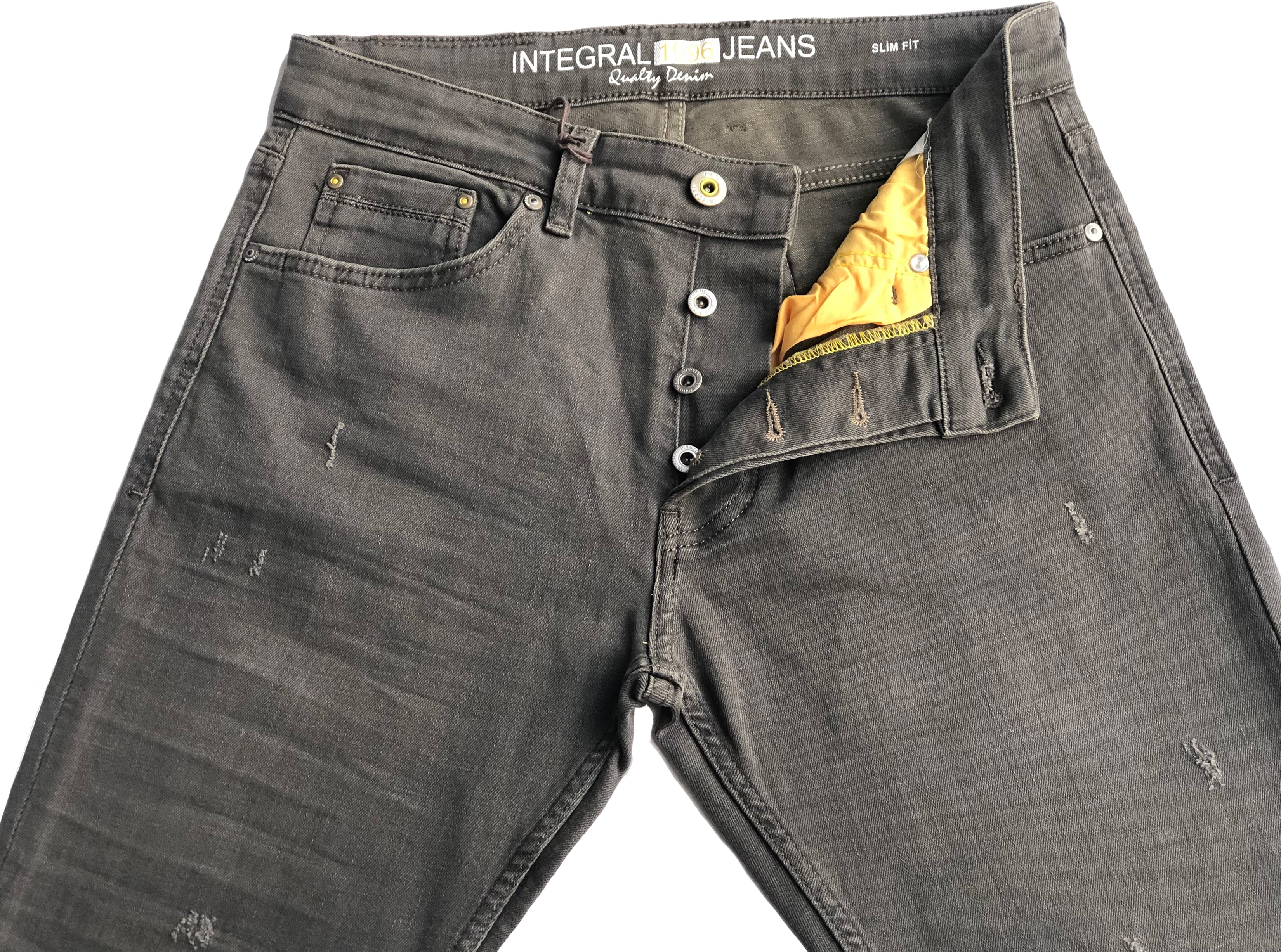Slim Fit Mens Jeans Olive Comfortable Cotton 7266