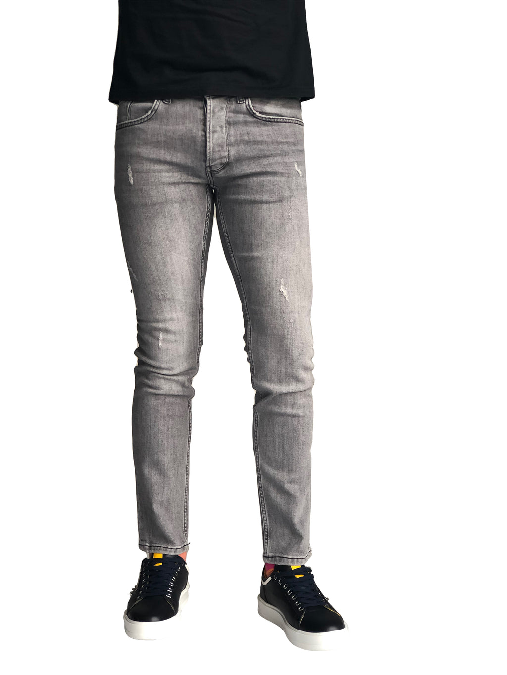 Men's Slim Fit JEANS, Comfortable Cotton Black/Grey 7283
