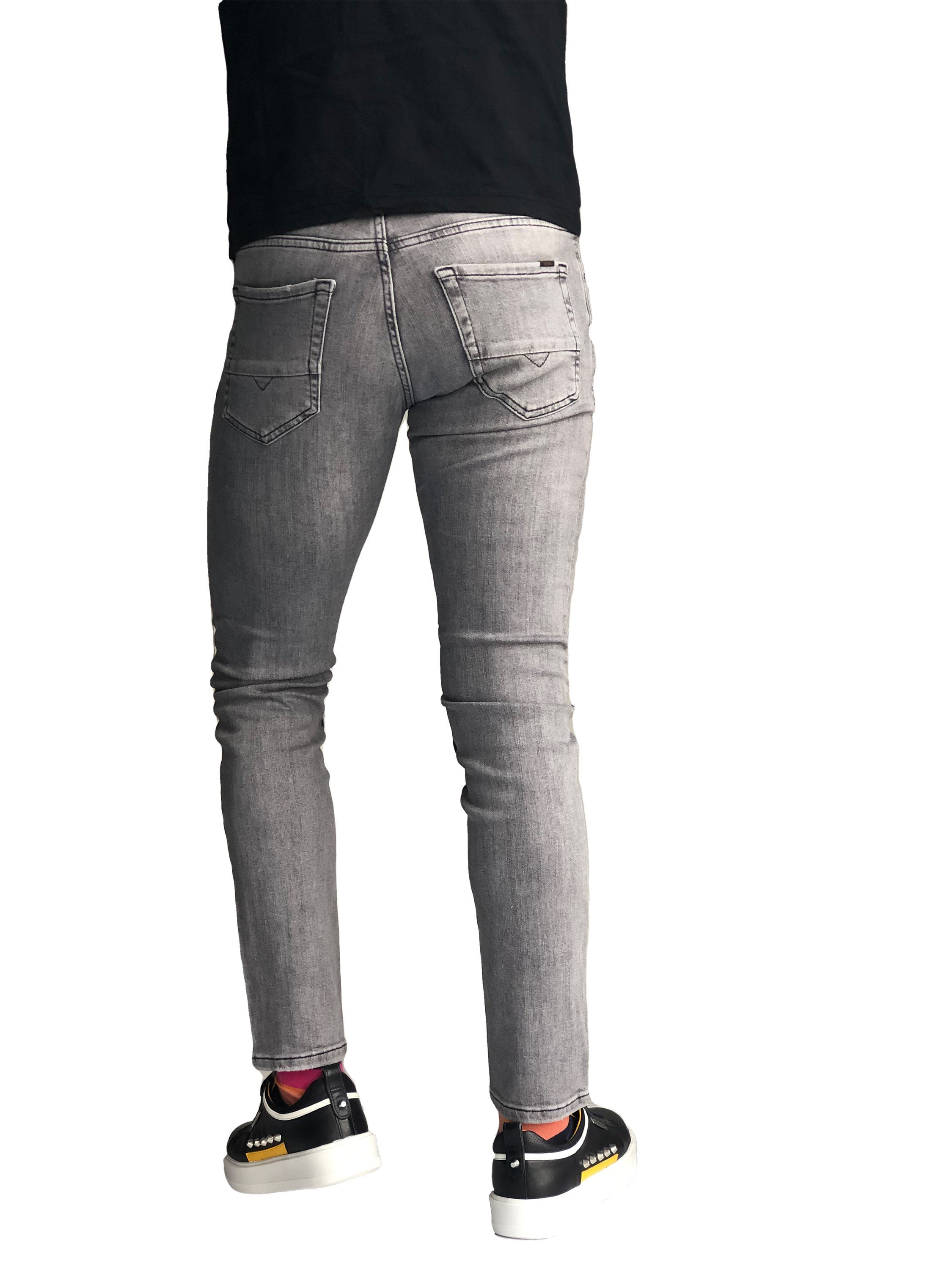 Men's Slim Fit JEANS, Comfortable Cotton Black/Grey 7283