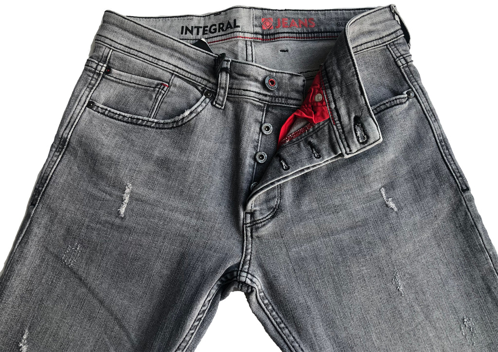 Men's Slim Fit JEANS, Comfortable Cotton Black/Grey 7283
