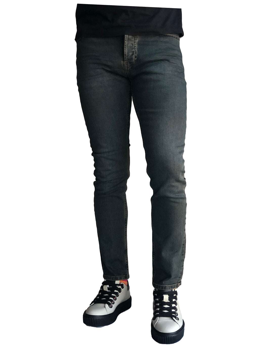 Men's Slim Fit JEANS, Comfortable Cotton Olive/Petrol 7300