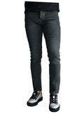 Men's Slim Fit JEANS, Comfortable Cotton Olive/Petrol 7300
