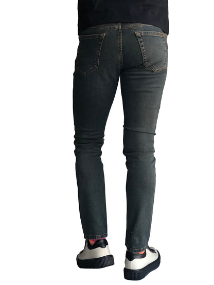 Men's Slim Fit JEANS, Comfortable Cotton Olive/Petrol 7300