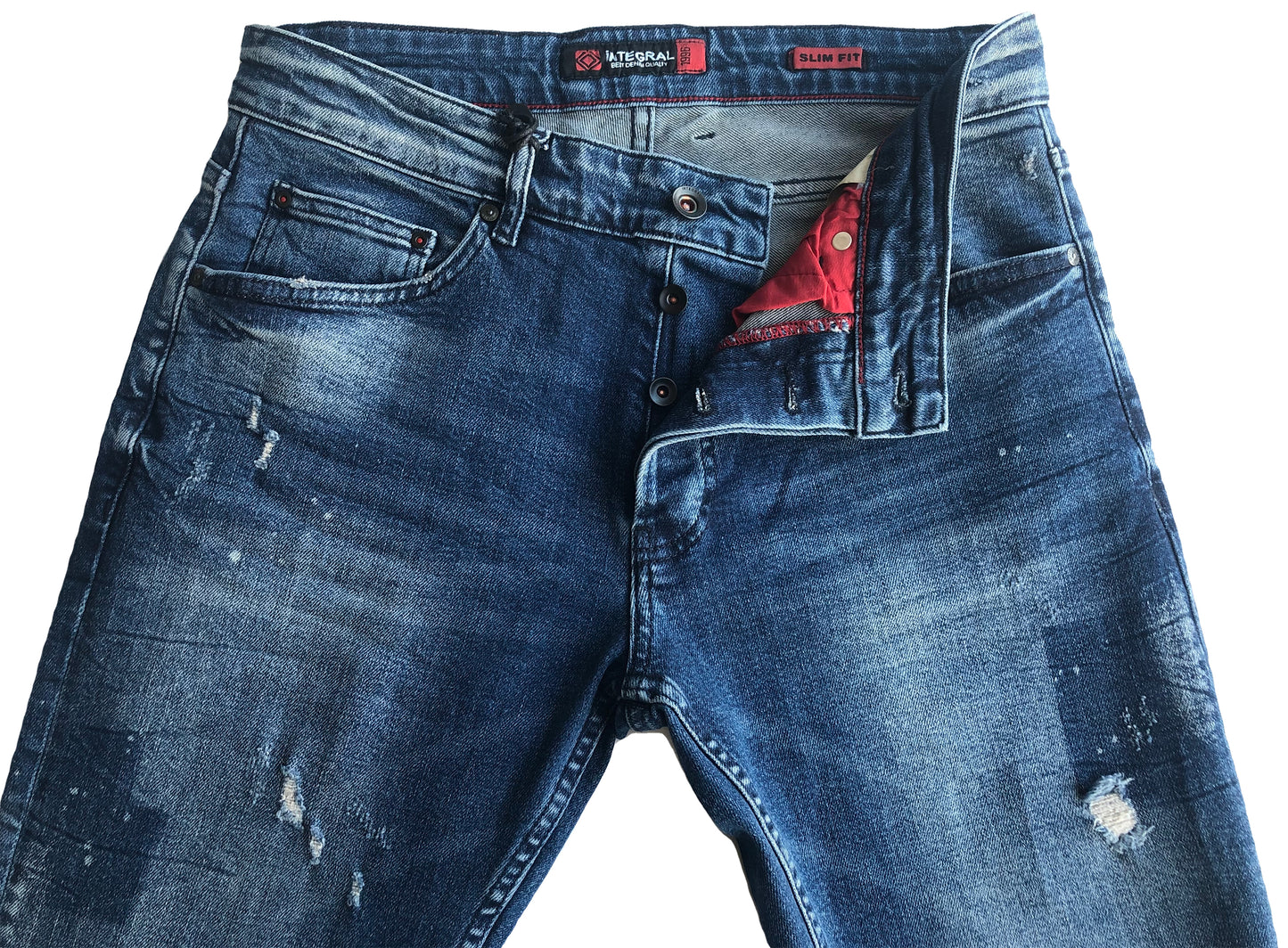 JEANS Slim Fit Homme, Coton Confortable Bleu 7349