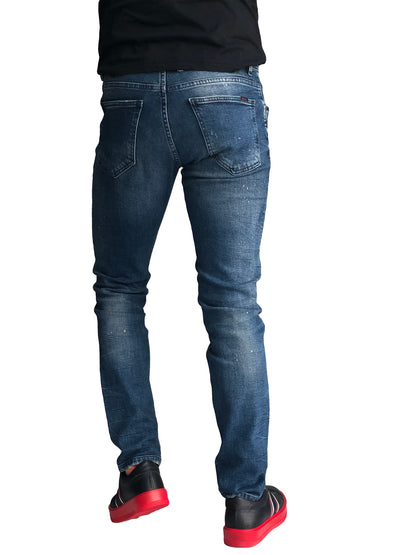 JEANS Slim Fit Homme, Coton Confortable Bleu 7349