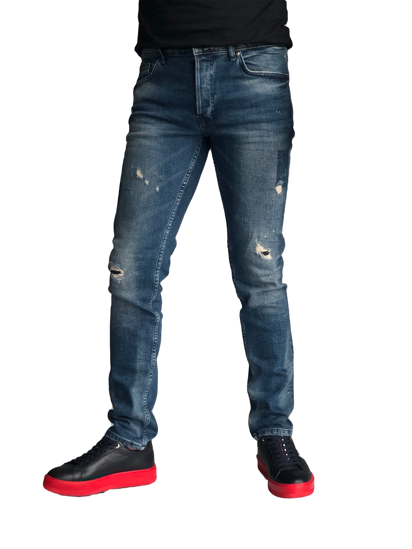 JEANS Slim Fit Homme, Coton Confortable Bleu 7349